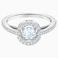 ANELLO SWAROVSKI SPARKLING DANCE ROUND, PLACCATO RODIO BIANCO