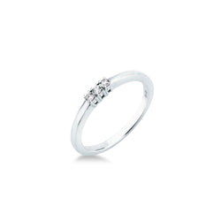 Anello Trilogy 3 Diamanti in Oro Bianco ct. 0.08 - 12 - ANELLI