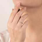 Anello Trilogy 3 Diamanti in Oro Bianco ct. 0.08 - ANELLI