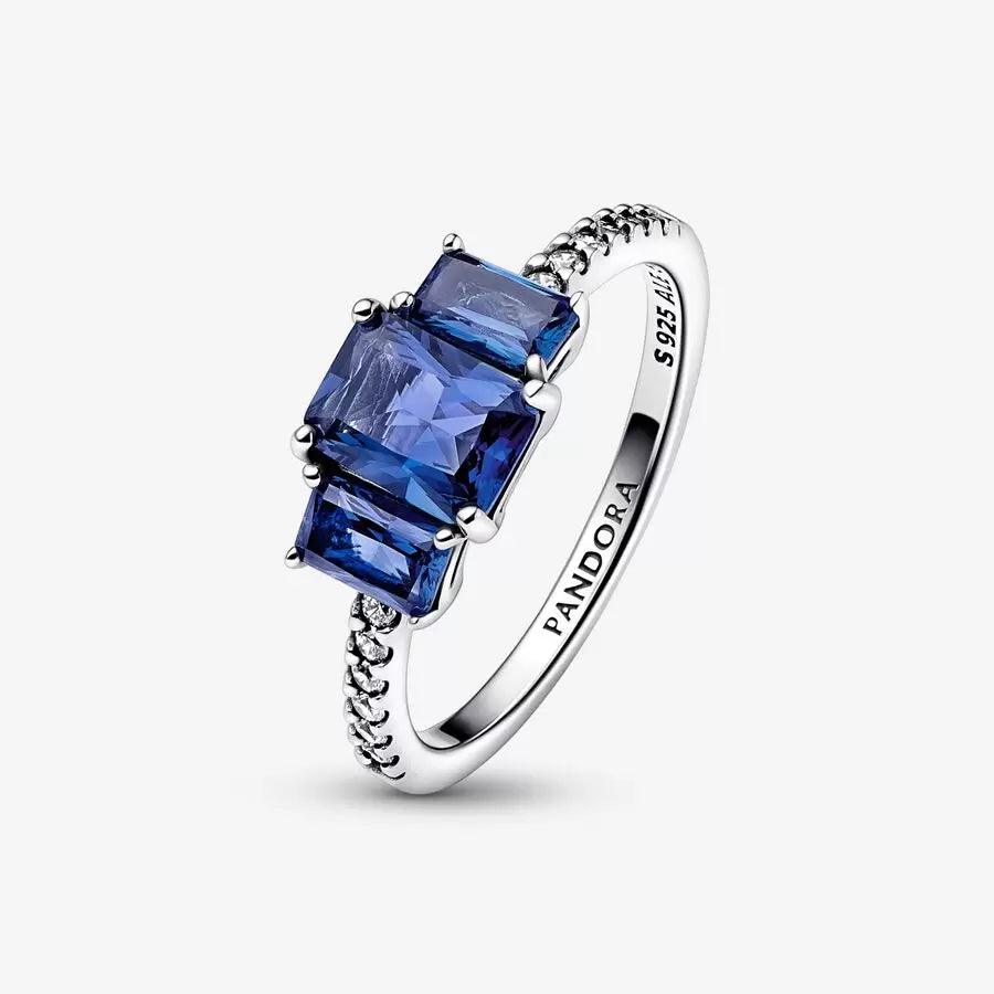 Anello Trilogy Pietre Blu