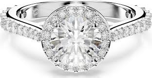 Anello Una Angelic Taglio Round Bianco Placcato color argento - ANELLI