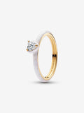 Anello White Chakra Heart Pandora ME Placcatura in Oro 14k - 48 - ANELLO