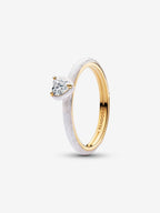 Anello White Chakra Heart Pandora ME Placcatura in Oro 14k - 48 - ANELLO
