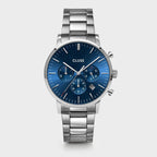 Aravis Chrono Acciaio Blu Scuro, Colore Argento