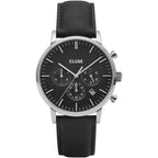 Aravis Chrono Leather Black, Silver Colour