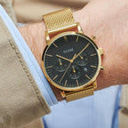 Aravis Chrono Mesh Black, Gold Colour