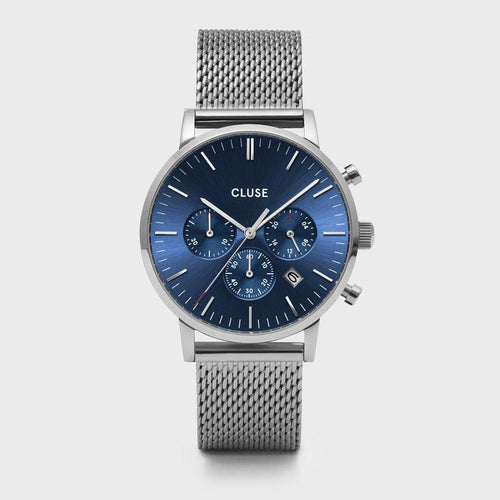 Aravis Chrono Mesh Blue, Silver Colour