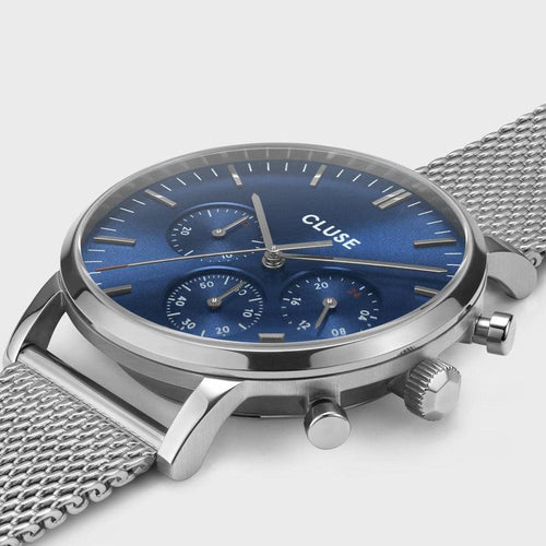 Aravis Chrono Mesh Blue, Silver Colour