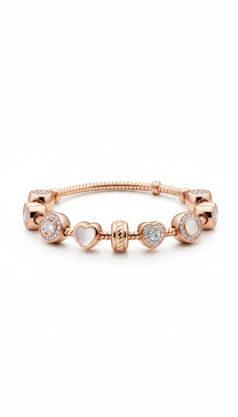Bracciale charm oro rosa