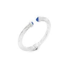 Bangle blue blade piccolo Bracciale rigido in Argento 925 e cristalli blu - BRACCIALE