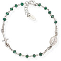 BRACCIALE A ROSARIO CON CRISTALLI VERDE BOTTIGLIA
