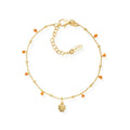 Bracciale Angelo Bombato e Cristalli Arancio