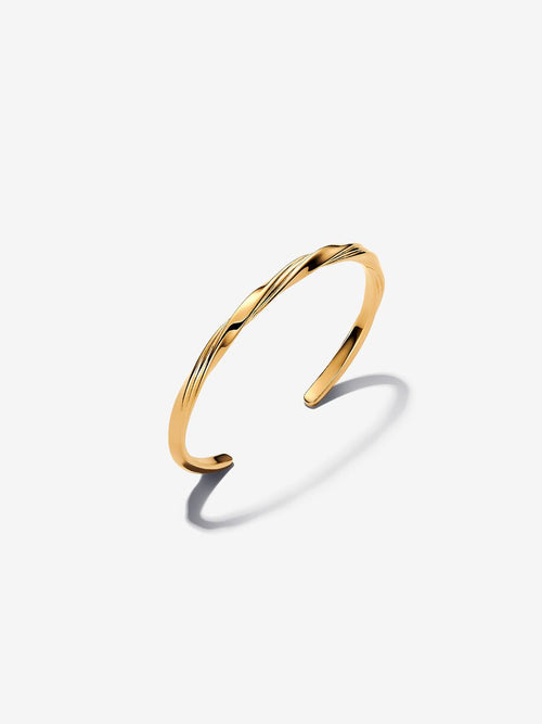 Bracciale Aperto Linea Avvolgente Placcatura in Oro 14k - 1 - BRACCIALE