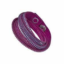 Bracciale avvolgente in pelle scamosciata 2 in 1 Slake Azzurro e Fucsia