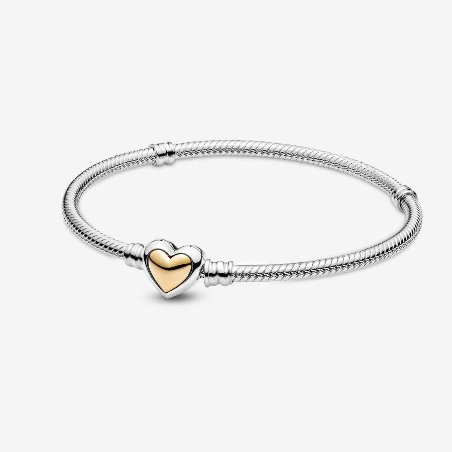 Bracciale con Chiusura a Cuore Dorato 23 cm