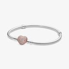 Bracciale con Chiusura a Cuore Pavè 23 cm