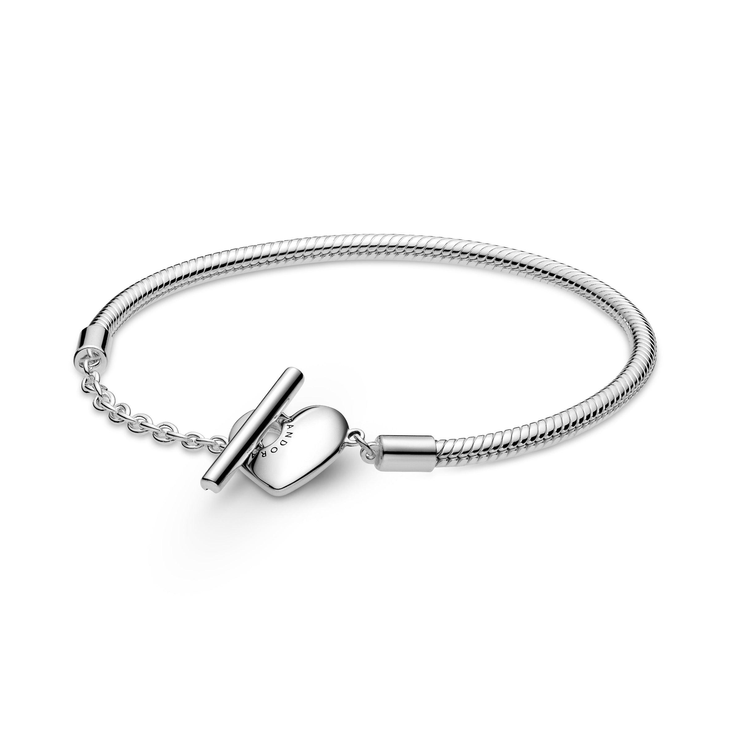 Bracciale con Chiusura a T e Cuore 23 cm
