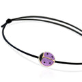 Bracciale cordino Coccinella lilla