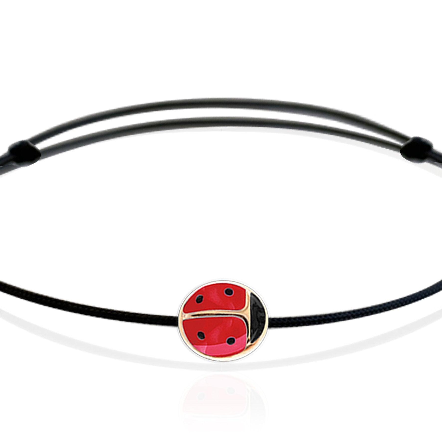 Bracciale cordino Coccinella rossa