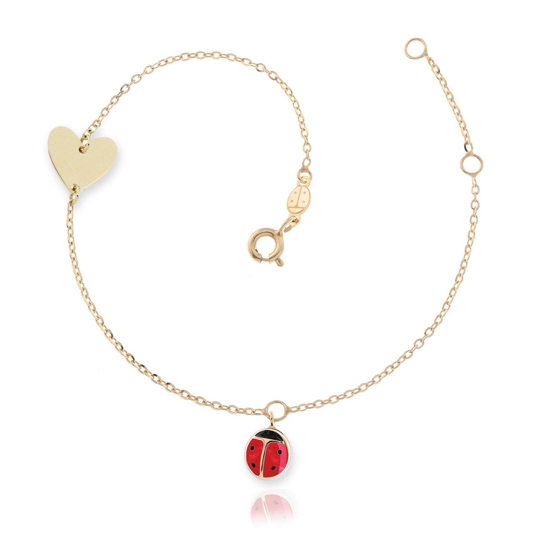Bracciale Cuore e Coccinella