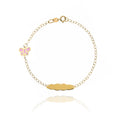 Bracciale Farfalla rosa targhetta