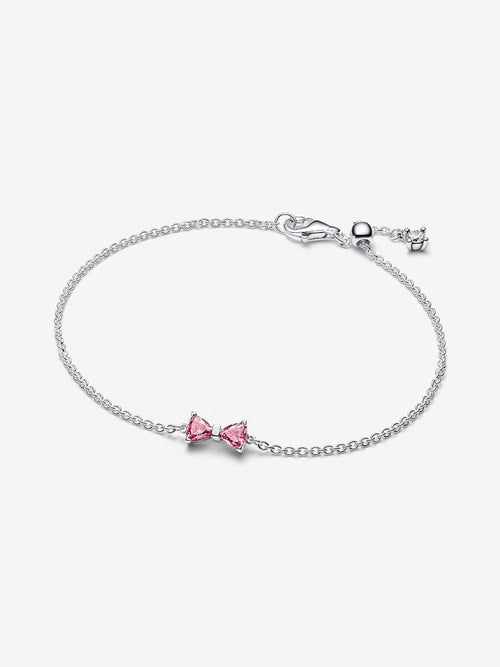 Bracciale Fiocco Luminoso Rosa Argento Sterling 925 - 18 - BRACCIALE