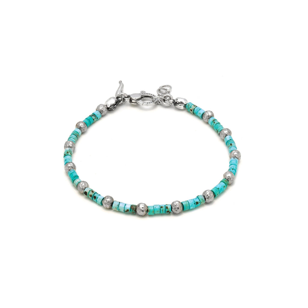 Bracciale Giovanni Raspini Uomo Tango – Argento 925 e Howlite Turchese - 20 cm - BRACCIALE