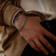 Bracciale in Argento Massiccio Maglia Martellata: Stile e Qualità Artigianale Made in Italy - BRACCIALE