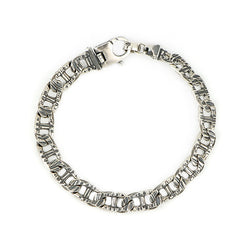 Bracciale in Argento Massiccio Maglia Martellata: Stile e Qualità Artigianale Made in Italy - BRACCIALE