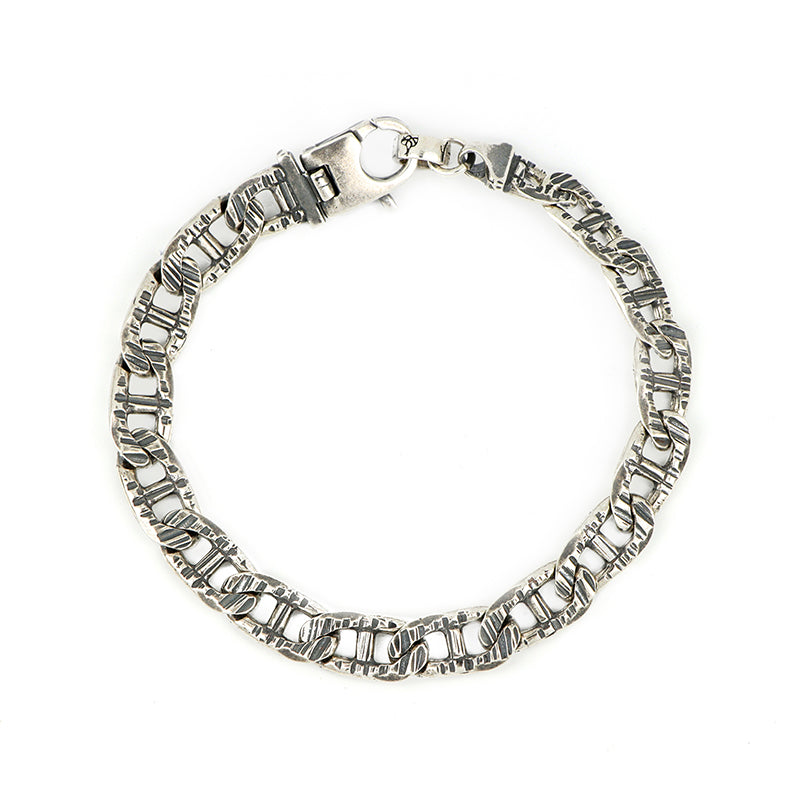 Bracciale in Argento Massiccio Maglia Martellata: Stile e Qualità Artigianale Made in Italy - BRACCIALE