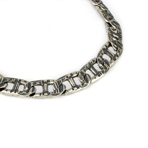 Bracciale in Argento Massiccio Maglia Martellata: Stile e Qualità Artigianale Made in Italy - BRACCIALE