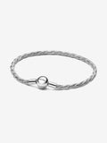 Bracciale Maglia Doppia Intrecciata con Chiusura a Sfera Argento Sterling 925 - 16 - BRACCIALE