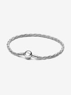 Bracciale Maglia Doppia Intrecciata con Chiusura a Sfera Argento Sterling 925 - 16 - BRACCIALE