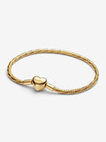 Bracciale Maglia Snake Sfaccettata con Chiusura a Cuore Placcatura in Oro 14k - 17 - BRACCIALE