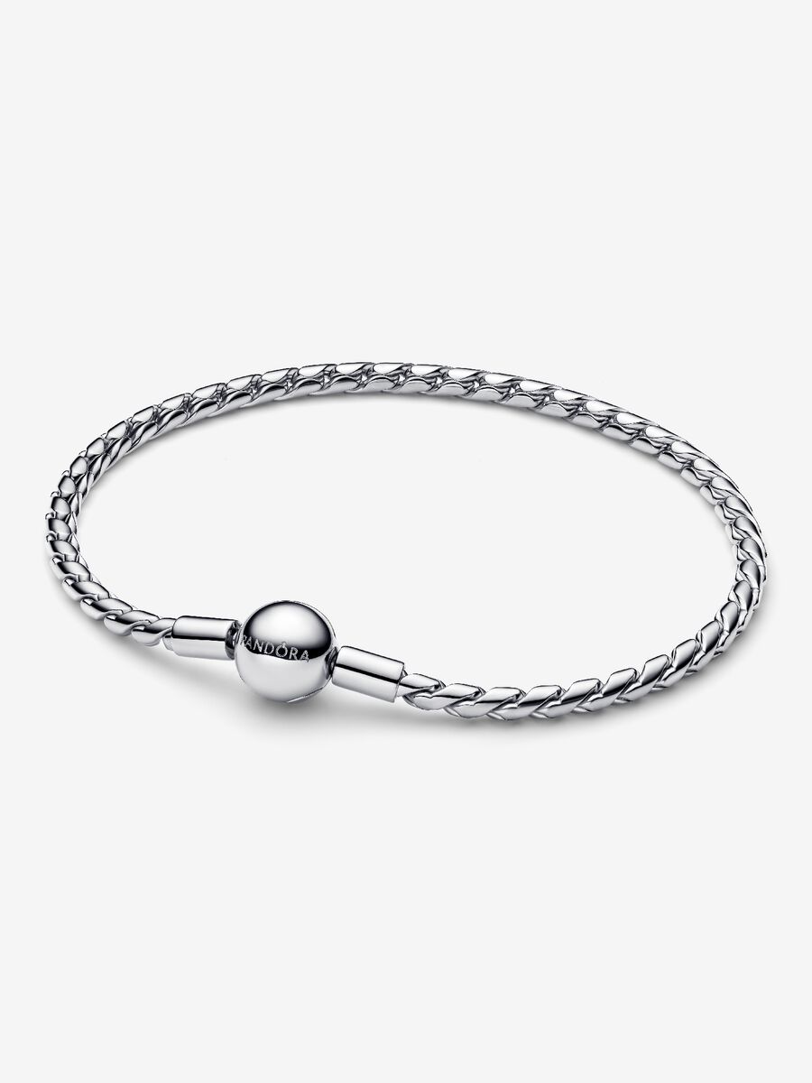Bracciale Maglia Spiga con Chiusura a Sfera Argento Sterling 925 - 16 - BRACCIALE