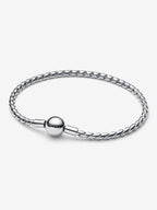 Bracciale Maglia Spiga con Chiusura a Sfera Argento Sterling 925 - 16 - BRACCIALE