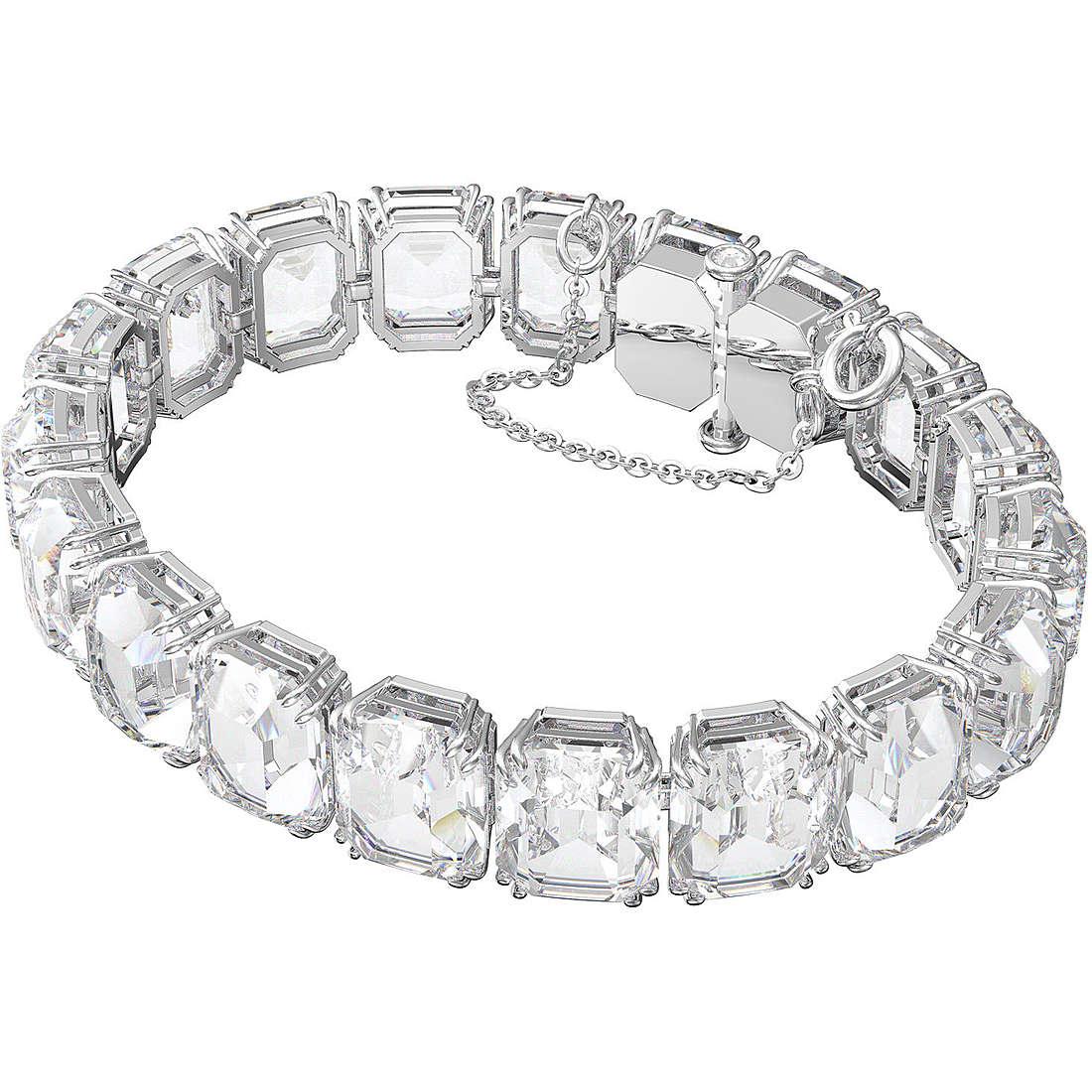 Bracciale Millenia Taglio ottagonale, Bianco, Placcato rodio