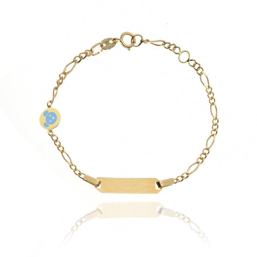 Bracciale Orsetto blu targhetta