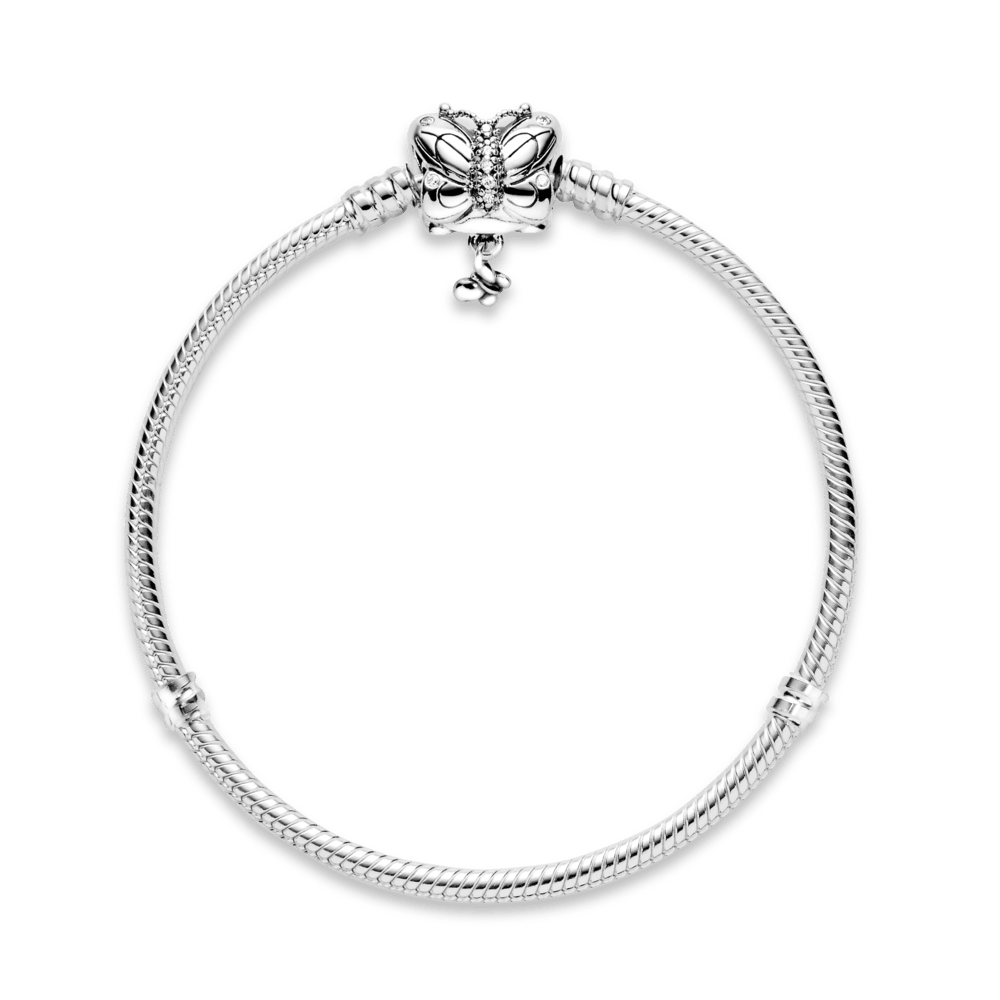 Bracciale Pandora Moments con maglia snake e chiusura a farfalla