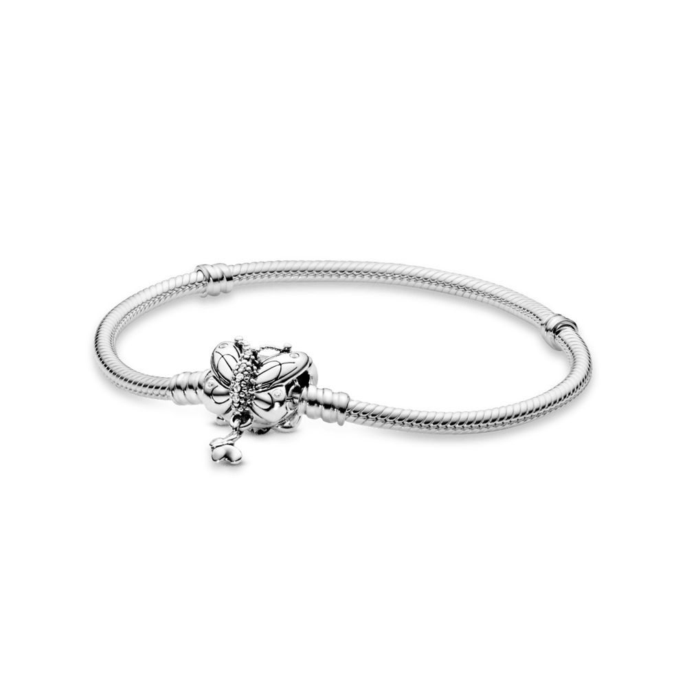 Bracciale Pandora Moments con maglia snake e chiusura a farfalla 23 cm