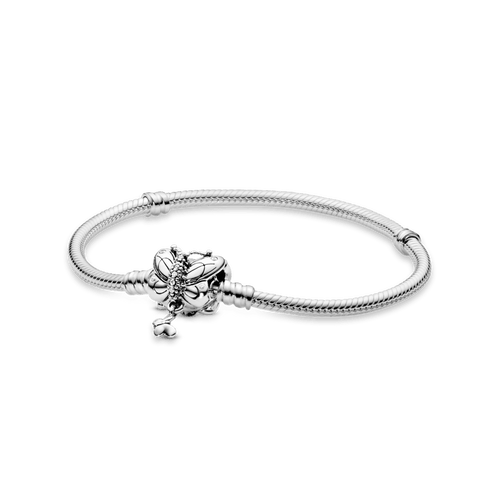 Bracciale Pandora Moments con maglia snake e chiusura a farfalla 23 cm