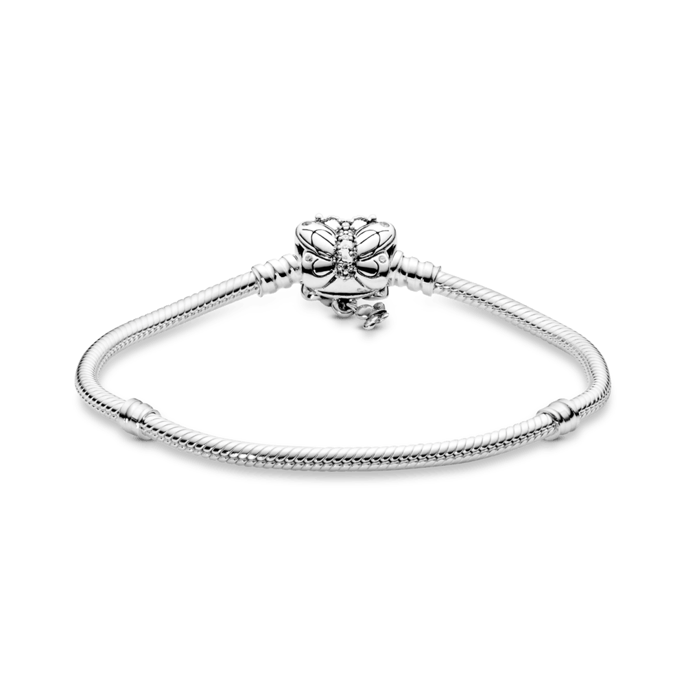 Bracciale Pandora Moments con maglia snake e chiusura a farfalla