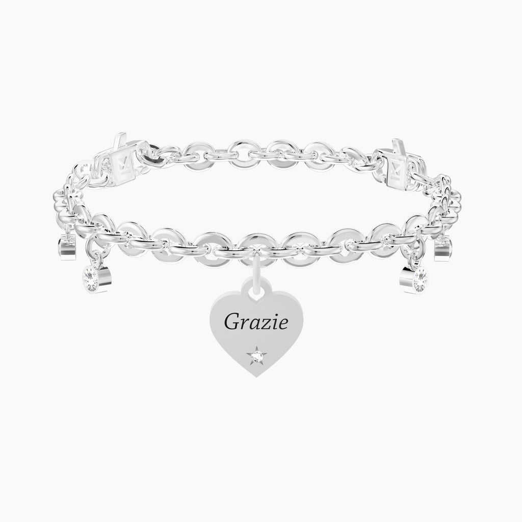 Bracciale Regolabile con Cuore e Cristalli
