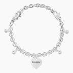Bracciale Regolabile con Cuore e Cristalli