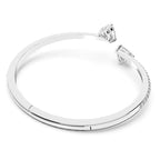 BRACCIALE RIGIDO ATTRACT SOUL HEART BIANCO PLACCATO RODIO - BRACCIALE