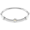 Bracciale rigido Chroma Taglio misto, Stella, Bianco, Placcato rodio