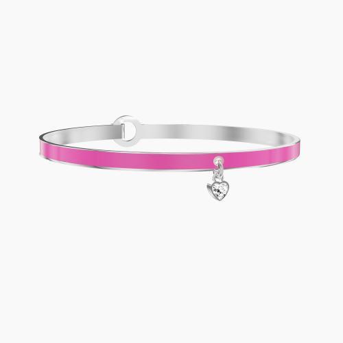 Bracciale Rigido con Smalto Rosa