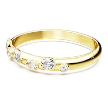 Bracciale rigido Dextera Taglio misto, Bianco, Placcato color oro