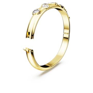 Bracciale rigido Dextera Taglio misto, Bianco, Placcato color oro