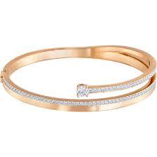 Bracciale rigido Fresh Taglio tondo, Bianco, Placcato color oro rosa